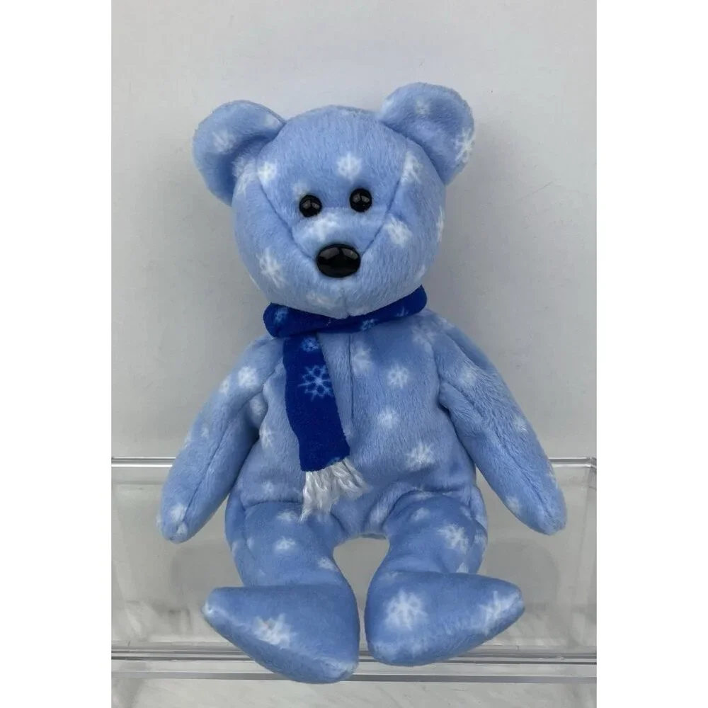 1999 Vintage Ty Beanie Baby Holiday Teddy Snowflake Retired Winter 90s